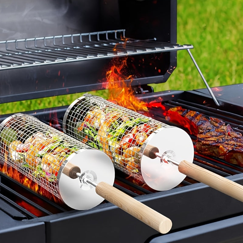 ROLLGRILL – Panier de grillade roulant en acier inoxydable