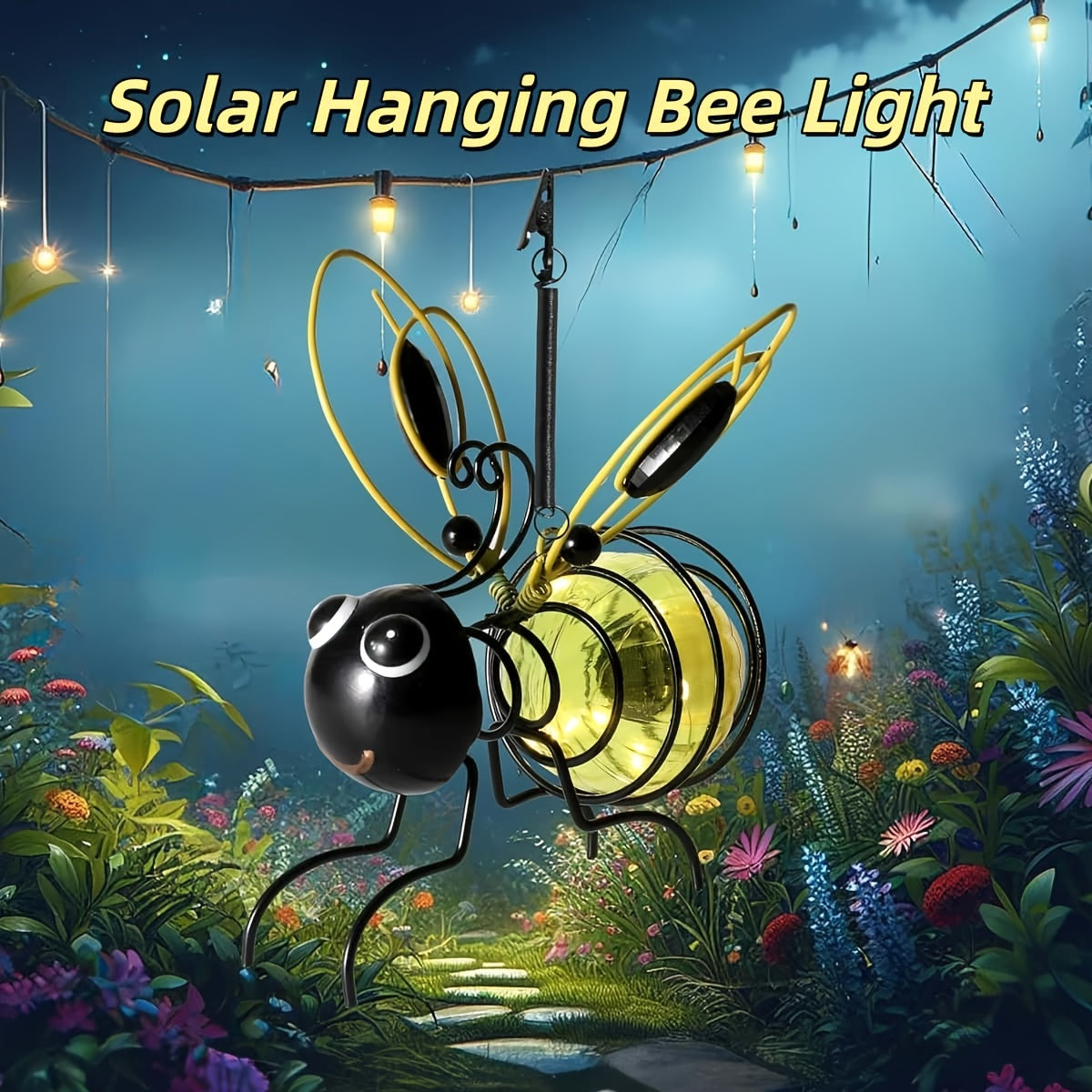 Beevanna - Hanging Solar Bee Garden Light