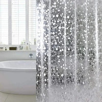 CLEARFLOW – Rideau de douche transparent étanche avec motif galets