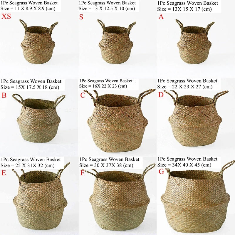 EARTHWEAVE – Panier de rangement tressé en herbe marine