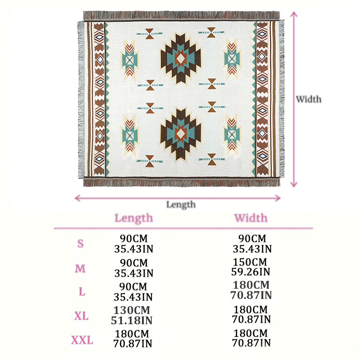BohoLiving - Südwestlicher Jacquard-Picknickdecke