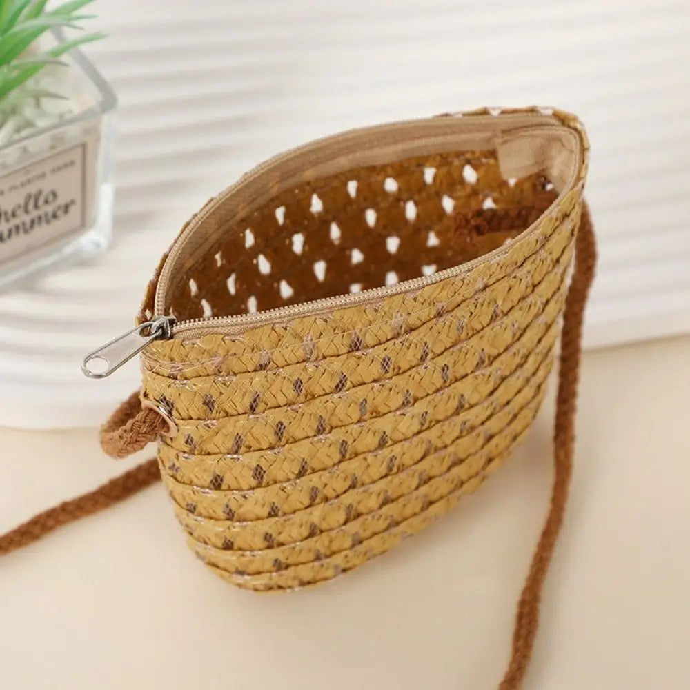 MINIBLOOM – Mini sac bandoulière en paille tissée