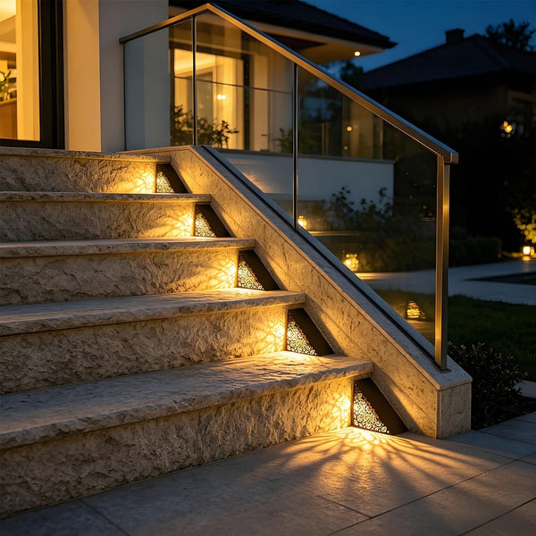 Stepora - Éclairages d'escalier extérieurs métalliques solaires