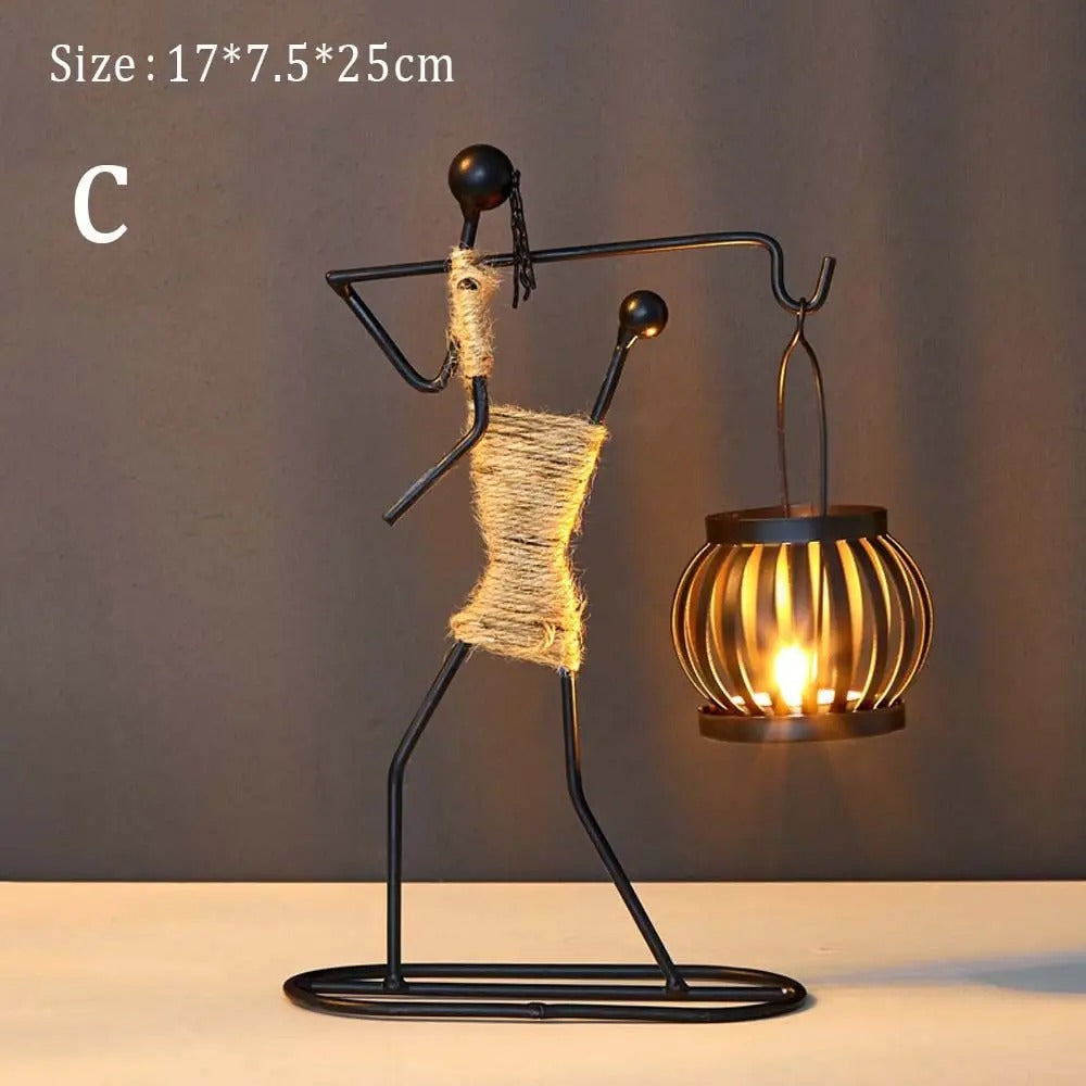 LUMIVIBE – Abstract Metal Candle Holder Sculpture