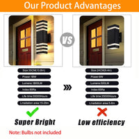 NoirLuma - 3-Layer Square Outdoor Wall Light