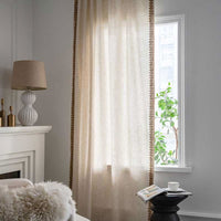 BOHTERRA – Bohemische beige Vorhänge mit halbverdunkelnder Wirkung für ein gemütliches Interieur