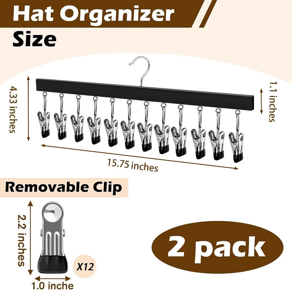 CAPTIER – Hut-Organizer mit 12 Clips für eine ordentliche Präsentation