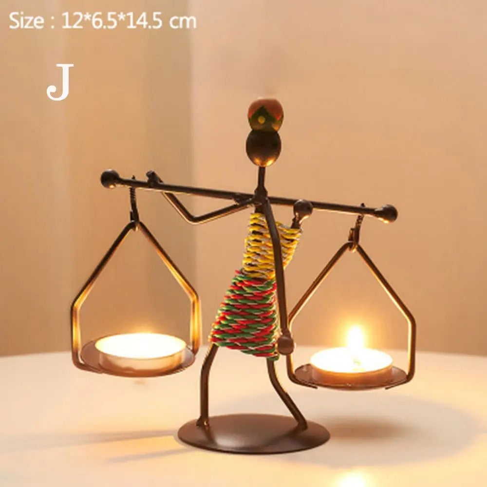 LUMIVIBE – Abstract Metal Candle Holder Sculpture
