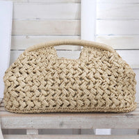 LUXEWEAVE – Sac à main en raphia tissé