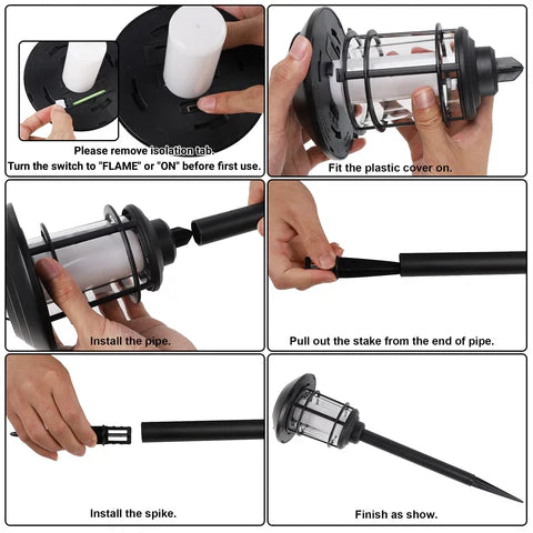 PATIOFLAME – Lampes torches solaires pour allées et chemins de cour