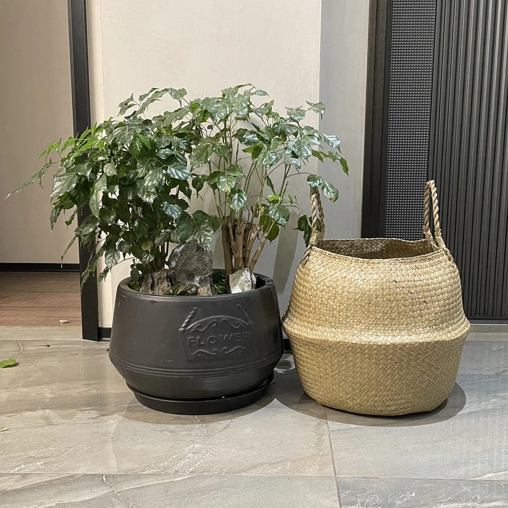 EARTHWEAVE – Panier de rangement tressé en herbe marine