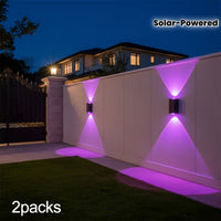 LumaFence - Solar ColorGlow Outdoor Wall Lamp Set