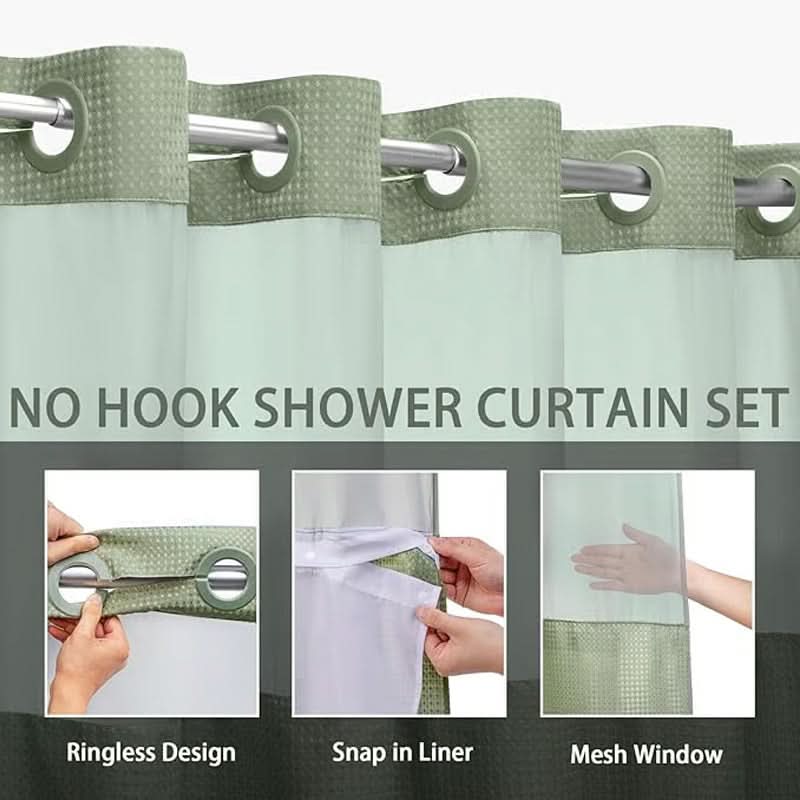SPAELLE – Waffle Shower Curtain for Serene Bath Styling