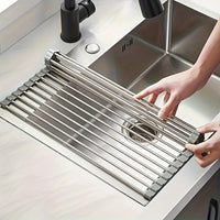 ROLLSINK – Égouttoir à vaisselle en acier inoxydable enroulable