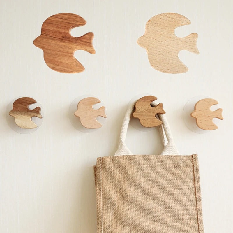 WOODFIN – Crochet mural animalier en bois