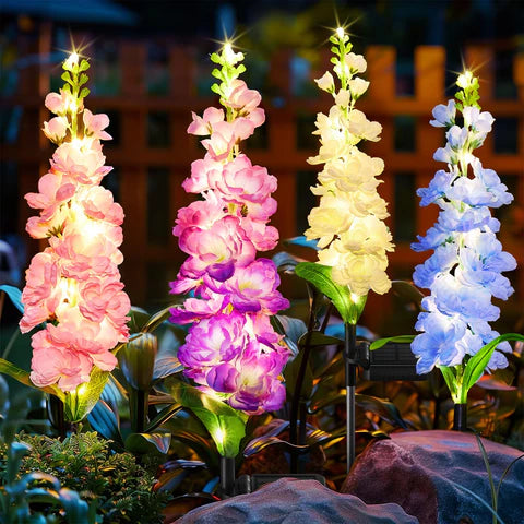 BLOOMLIVA – Solar Delphinium Garden Lights for Outdoor Decor