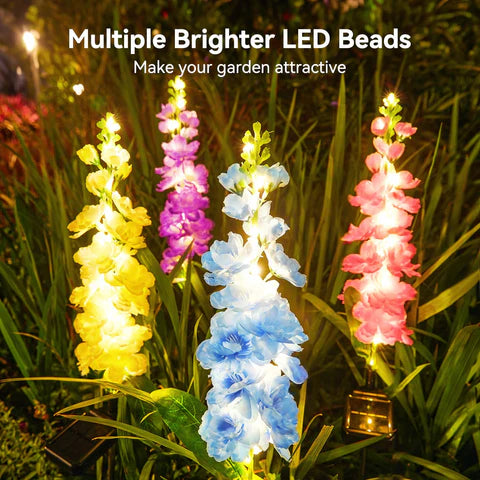 BLOOMLIVA – Solar Delphinium Garden Lights for Outdoor Decor