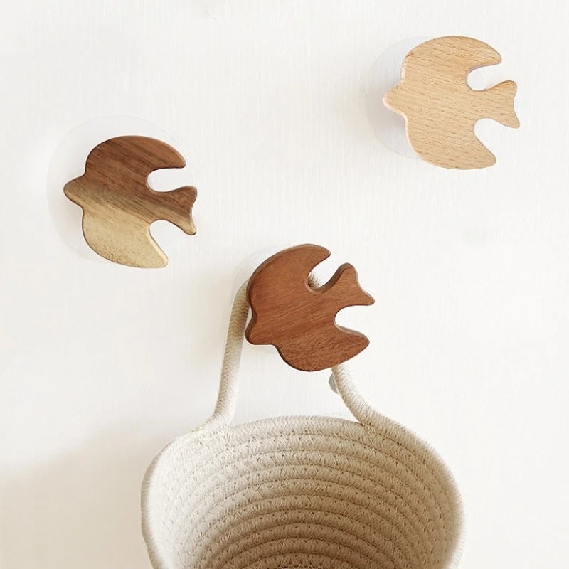 WOODFIN – Crochet mural animalier en bois