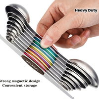 MEASURIX – Magnetic Stainless Steel Measuring Spoons Set