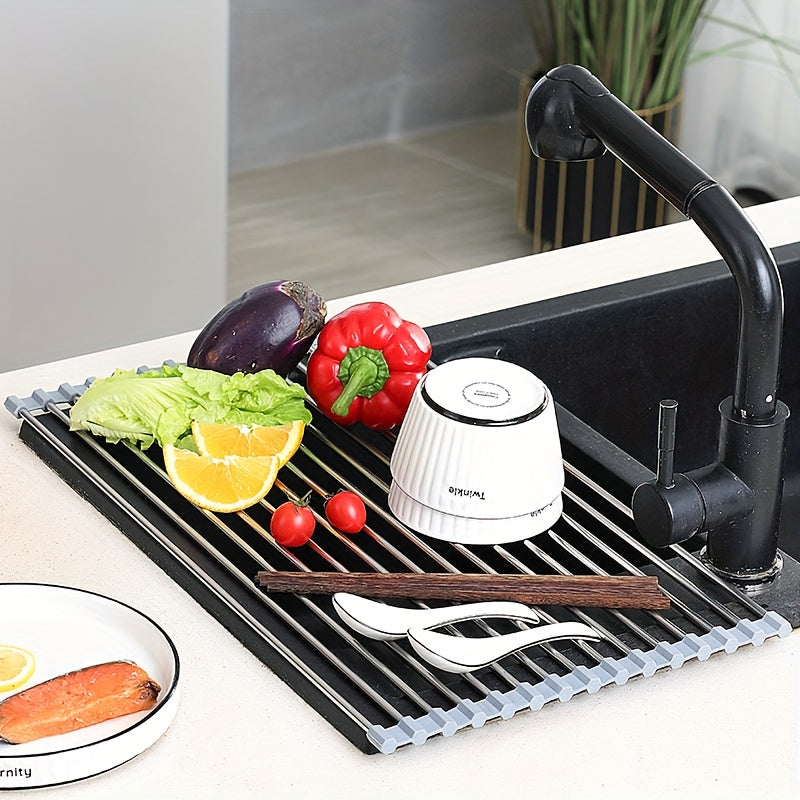 ROLLSINK – Égouttoir à vaisselle en acier inoxydable enroulable