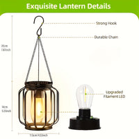 Lanterra - Solar Hanging Metal Outdoor Lantern