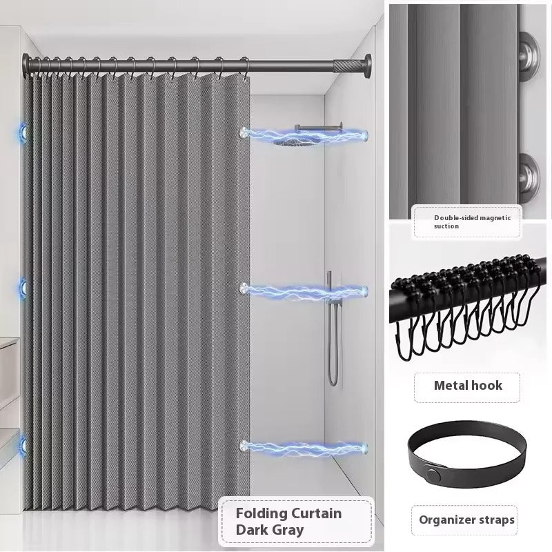 FLEXICURVE – Magnetic Foldable Shower Curtain for Walk-In Bathrooms
