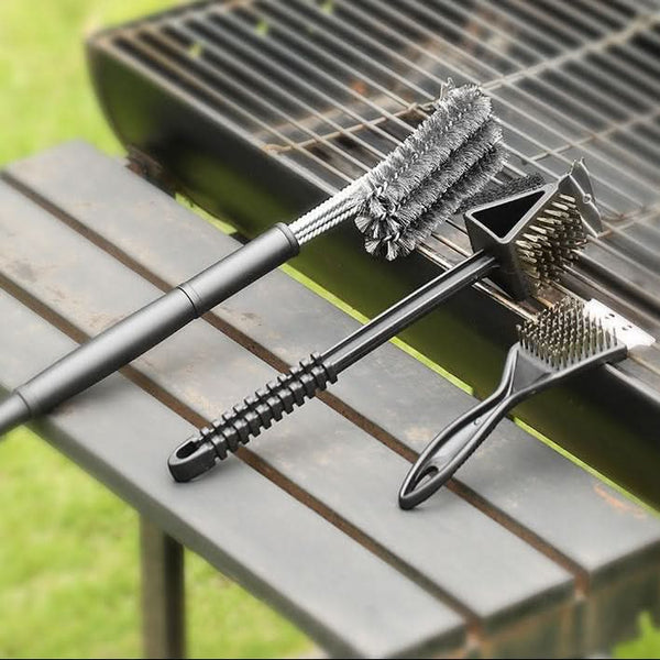 FIRECLEAN – Ensemble de brosses robustes pour grillades en extérieur