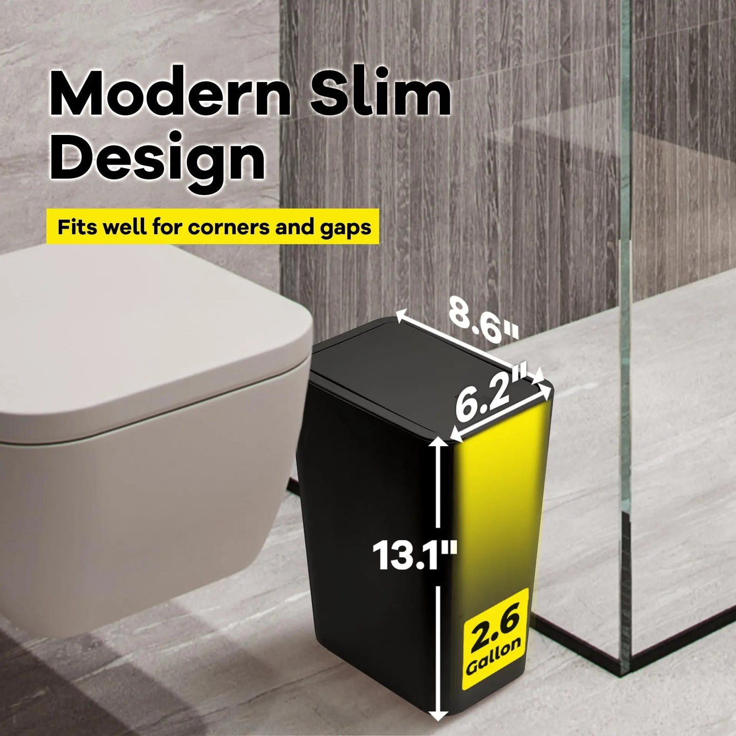 PRESSLUX – Slim Press Top Trash Can 10L