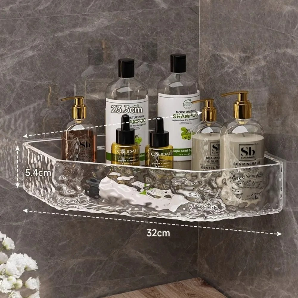 GLACIERA – Organisateur d’étagère de salle de bain design glacier d’angle