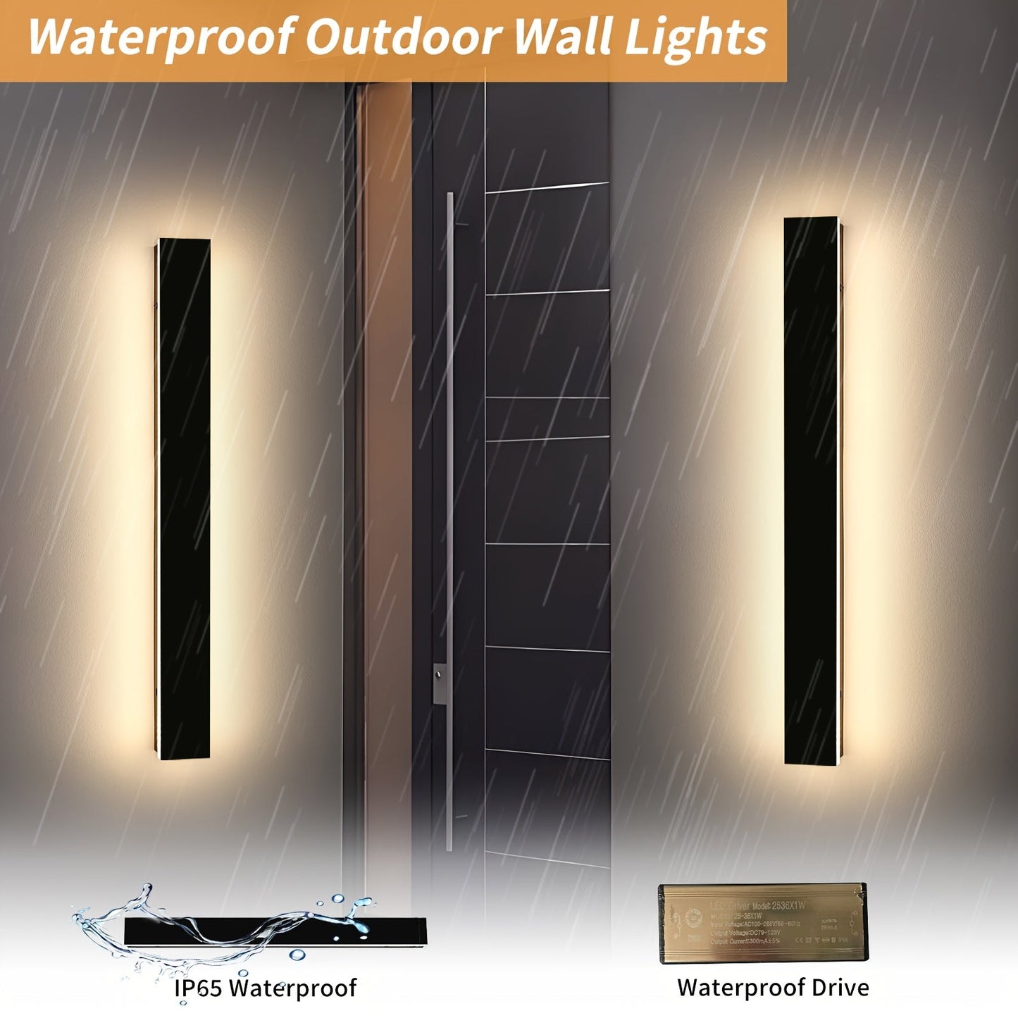 Brillanova - Dimmable Long Outdoor Wall Sconce