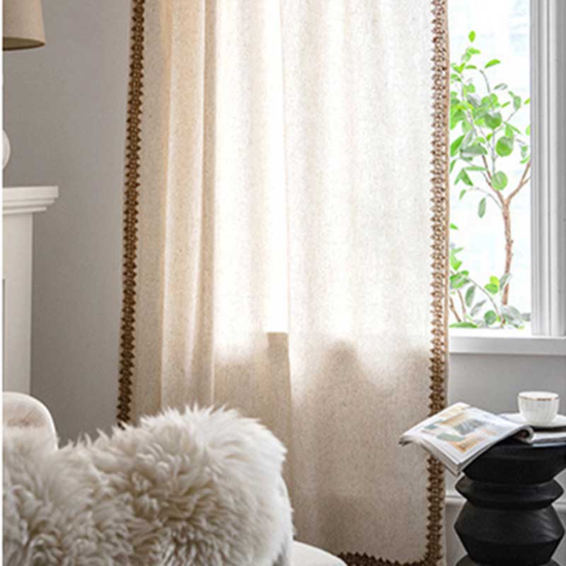 BOHTERRA – Bohemische beige Vorhänge mit halbverdunkelnder Wirkung für ein gemütliches Interieur