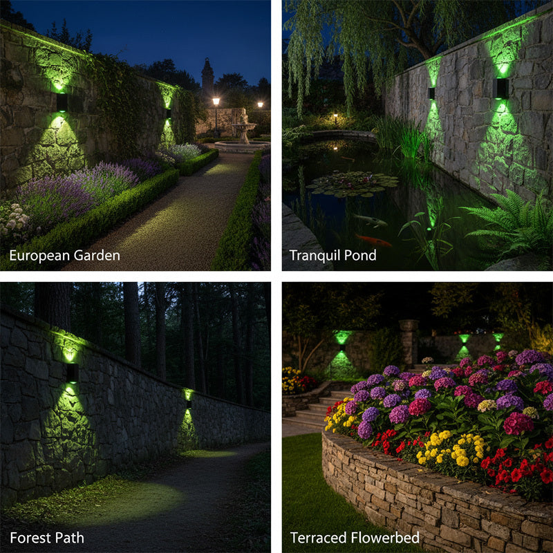 LumaFence - Solar ColorGlow Outdoor Wall Lamp Set
