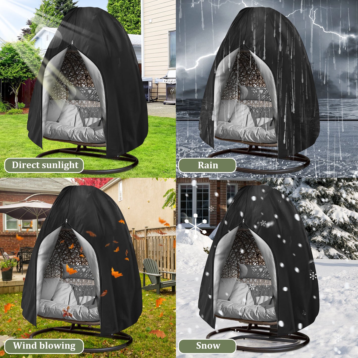 SWINGLIVA – Hanging Chair Cover for Outdoor Egg Chairs