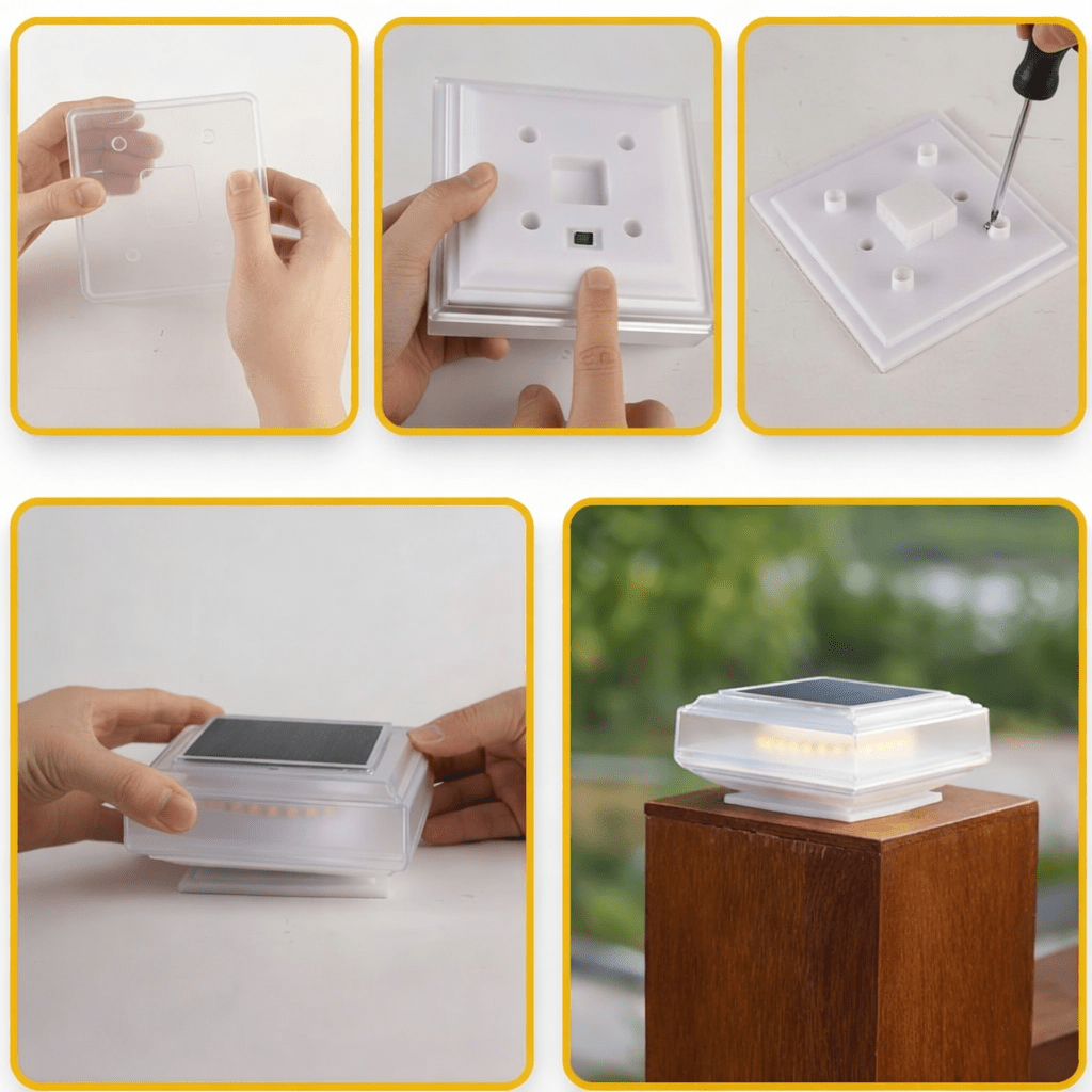AMBIORA - Solar-Powered Pillar Light for Elegant Outdoor Ambience 5