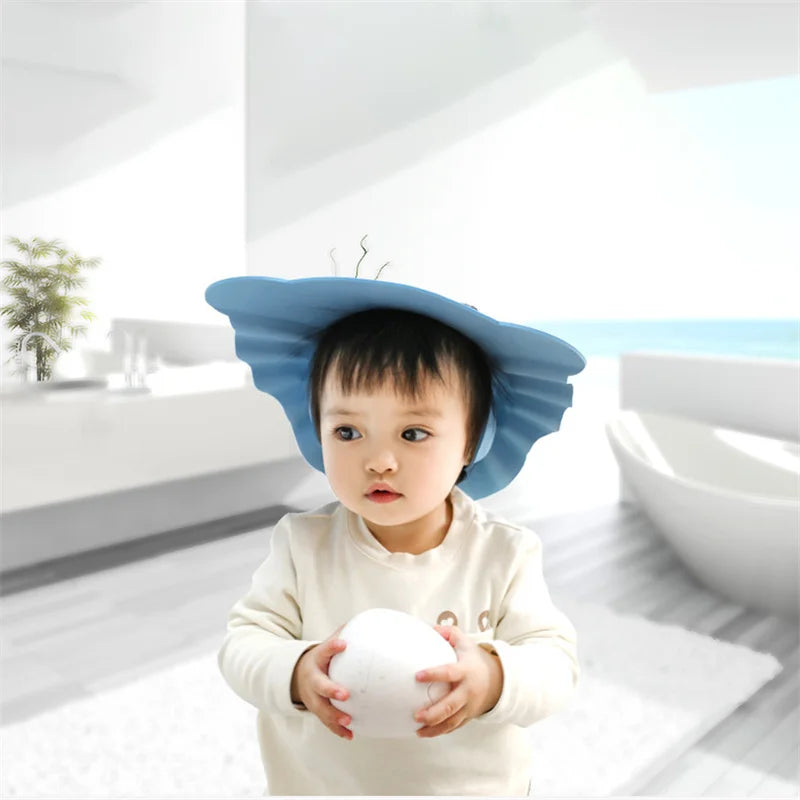 Adjustable Baby Shower Cap - Soft Waterproof Hair Wash Hat for Kids 2