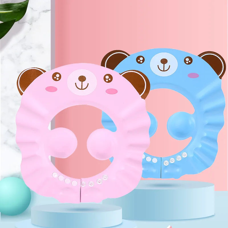 Adjustable Baby Shower Cap - Soft Waterproof Hair Wash Hat for Kids 4