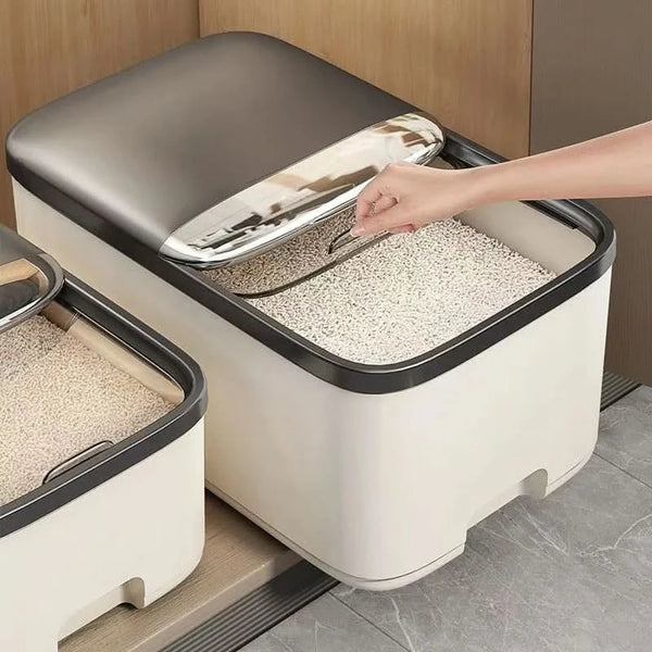 GRAINLIVA – 10KG Rice Storage Box with Sealed Lid Design