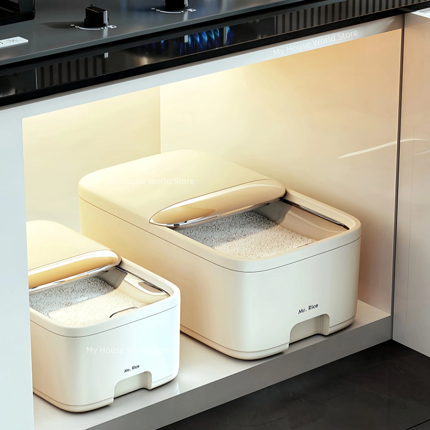 Airtight Rice Storage Container - Large Capacity, Moisture & Insect Proof Food Container for Rice 2