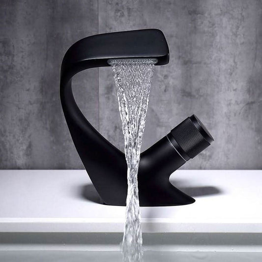 AquaCascade - Modern Brass Basin Mixer with Waterfall Spout for Bathrooms 0