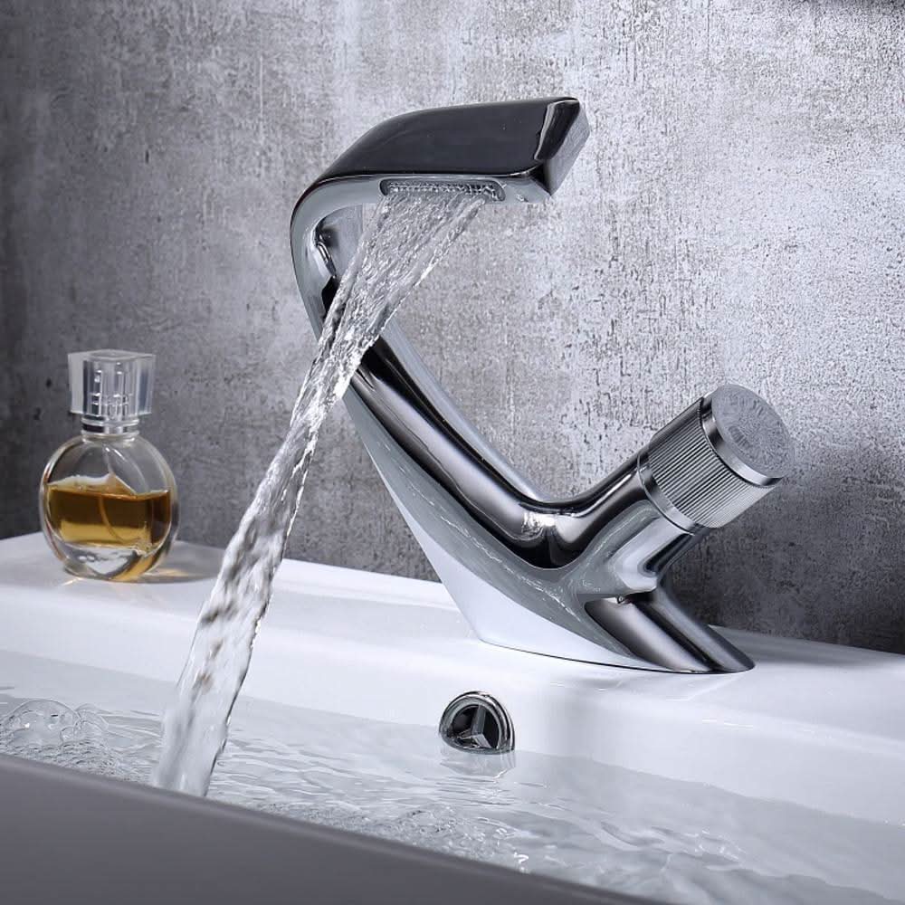 AquaCascade - Modern Brass Basin Mixer with Waterfall Spout for Bathrooms 12