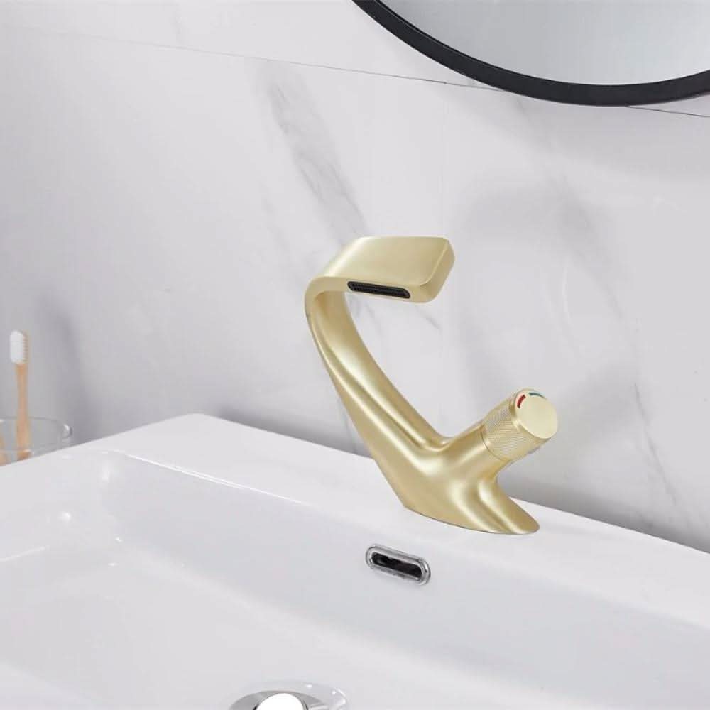 AquaCascade - Modern Brass Basin Mixer with Waterfall Spout for Bathrooms 6
