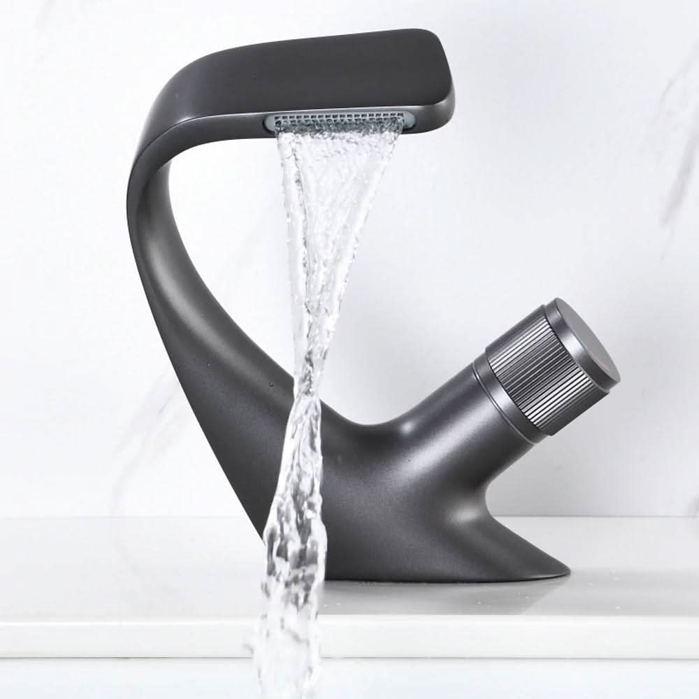 AquaCascade - Modern Brass Basin Mixer with Waterfall Spout for Bathrooms 8