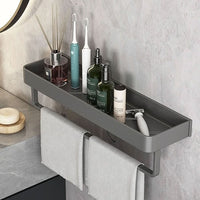 AquaShelf - Elegant Wall Shelf with Towel Holder for Stylish Bathroom Storage 1