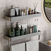 AquaShelf - Elegant Wall Shelf with Towel Holder for Stylish Bathroom Storage 2