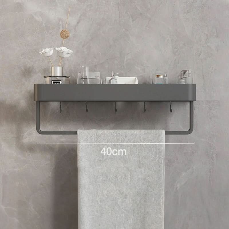 AquaShelf - Elegant Wall Shelf with Towel Holder for Stylish Bathroom Storage 7
