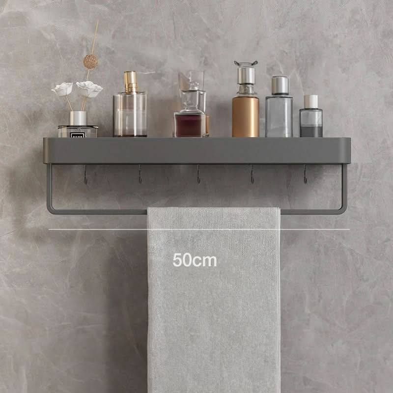 AquaShelf - Elegant Wall Shelf with Towel Holder for Stylish Bathroom Storage 8