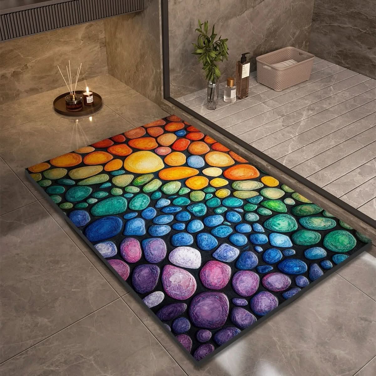 AquaSoft Stone Bath Mat - Quick-Drying Non-Slip Bathroom Mat for Safety & Comfort 12