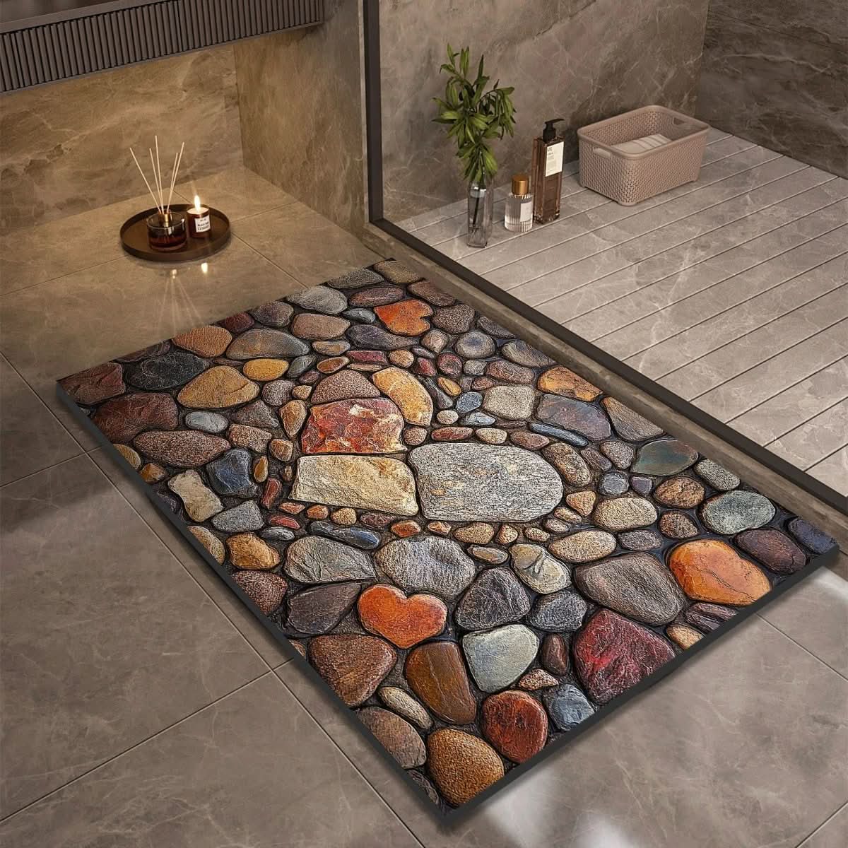 AquaSoft Stone Bath Mat - Quick-Drying Non-Slip Bathroom Mat for Safety & Comfort 13