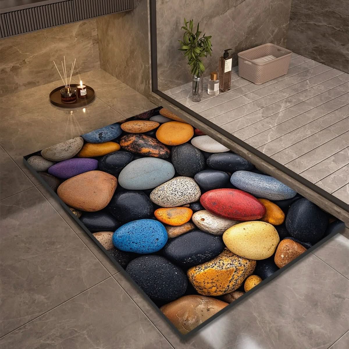 AquaSoft Stone Bath Mat - Quick-Drying Non-Slip Bathroom Mat for Safety & Comfort 15