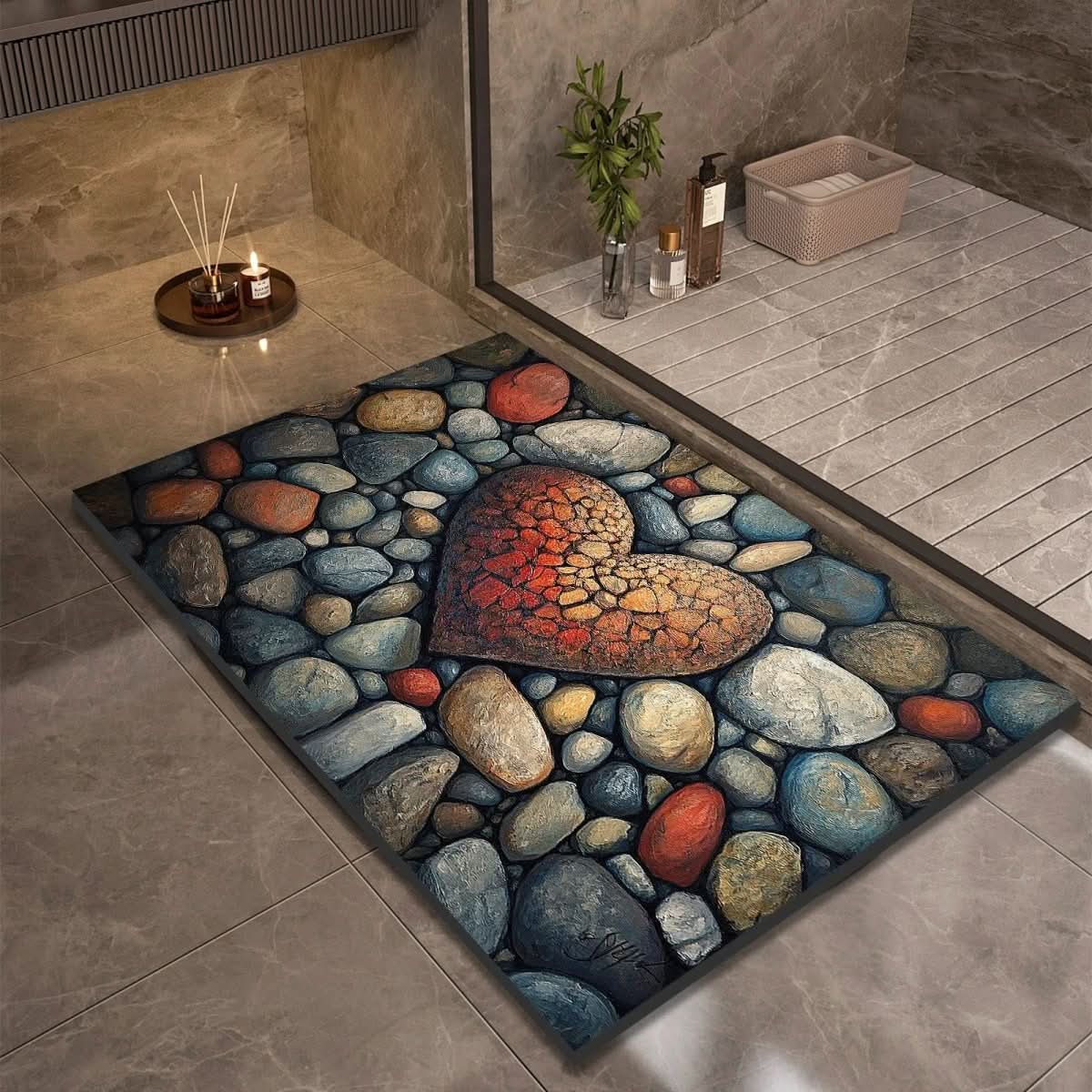 AquaSoft Stone Bath Mat - Quick-Drying Non-Slip Bathroom Mat for Safety & Comfort 16